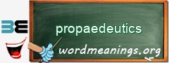 WordMeaning blackboard for propaedeutics